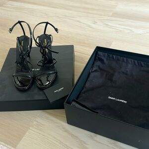 YSL - Cassandra Leather Logo Heeled Sandal